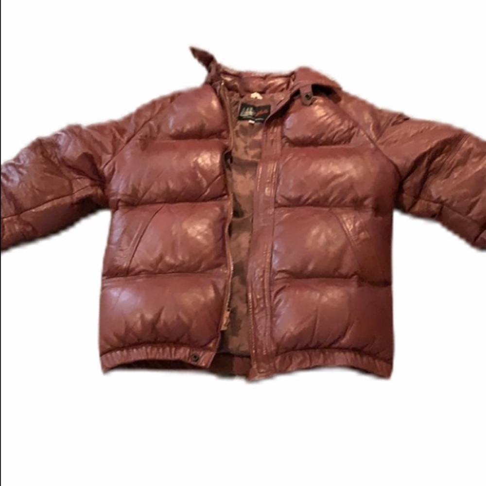 Vintage leather puffer coat sz 38